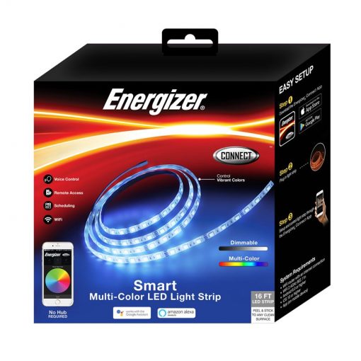 ENERGIZER-SMART-MULTI-COLOR-LED-LIGHT-STRIP-16FT With Smartphone Control